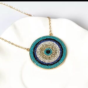 Elegant Crystal Evil Eye Pendant Necklace